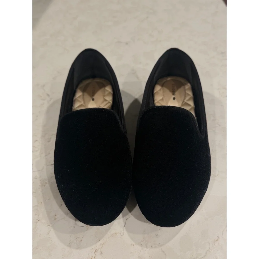 Birdies The Starling Black Velvet Loafers‎ Women 7.5 Smoking Slipper Flat Shoes